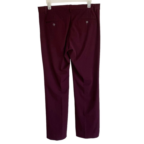 Vintage The Limited Solid Dark Maroon Red Straight Leg Trousers Dress Pants - Picture 2 of 5